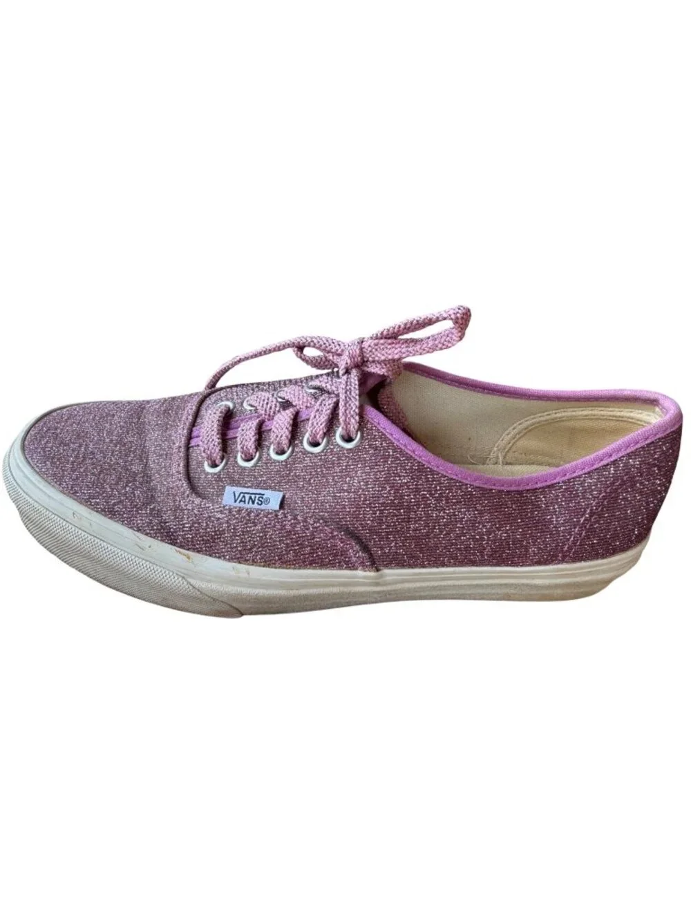 Vans Off The Wall Mauve Sparkle Glitter Low Top Skater Sneakers Women's Size 8